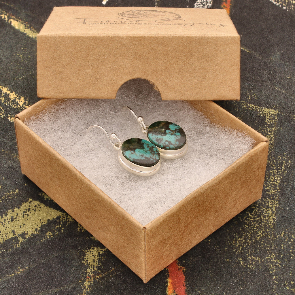 Buy your Sacred Waters: Natural Oval Turquoise Sterling Silver Earrings online now or in store at Forever Gems in Franschhoek, South Africa