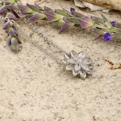 Get your Delicate Marquise-Cut Clear Cubic Zirconia Flower Necklace online now or in store at Forever Gems in Franschhoek, South Africa