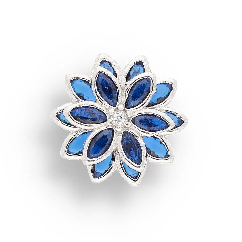 Get your Royal Azure: Sapphire-Blue Cubic Zirconia Sterling Silver Flower Necklace online now or in store at Forever Gems in Franschhoek, South Africa