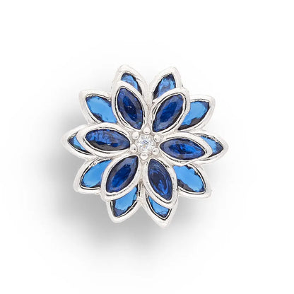 Get your Royal Azure: Sapphire-Blue Cubic Zirconia Sterling Silver Flower Necklace online now or in store at Forever Gems in Franschhoek, South Africa