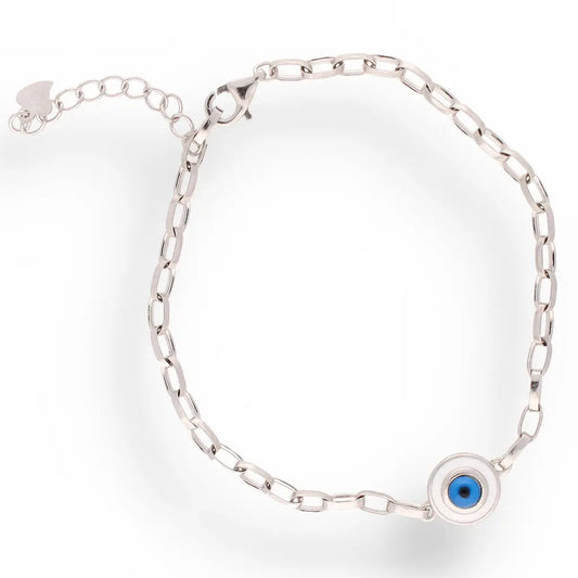 Get your Protective Evil Eye & Sterling Silver Chain Bracelet online now or in store at Forever Gems in Franschhoek, South Africa