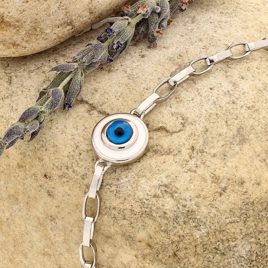 Get your Protective Evil Eye & Sterling Silver Chain Bracelet online now or in store at Forever Gems in Franschhoek, South Africa