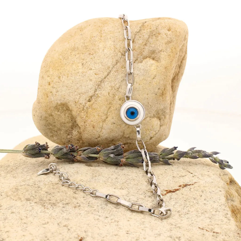 Get your Protective Evil Eye & Sterling Silver Chain Bracelet online now or in store at Forever Gems in Franschhoek, South Africa