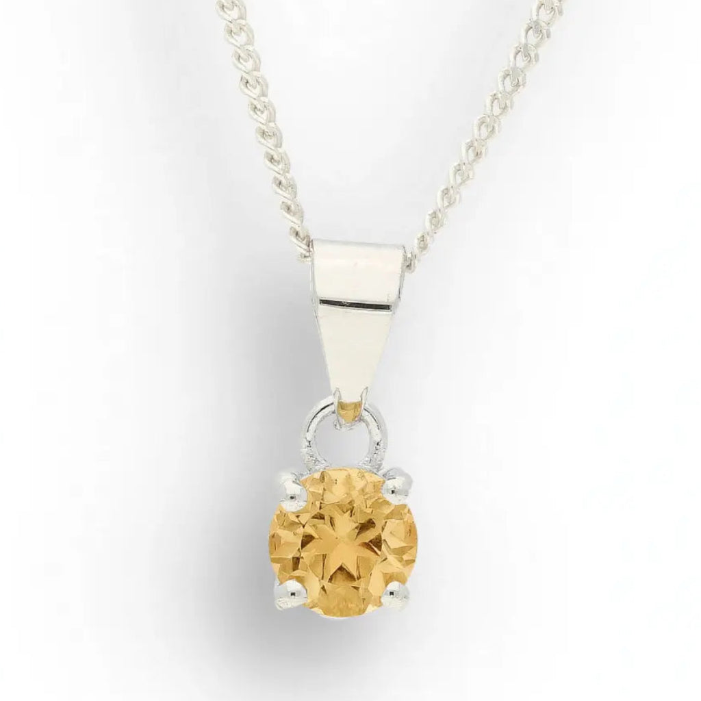 Get your Sterling Silver Citrine Solitaire Necklace online now or in store at Forever Gems in Franschhoek, South Africa