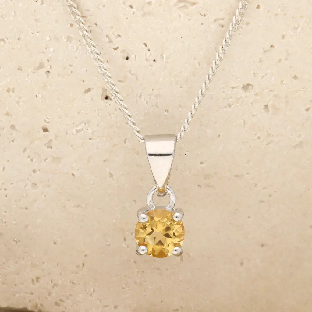 Get your Sterling Silver Citrine Solitaire Necklace online now or in store at Forever Gems in Franschhoek, South Africa