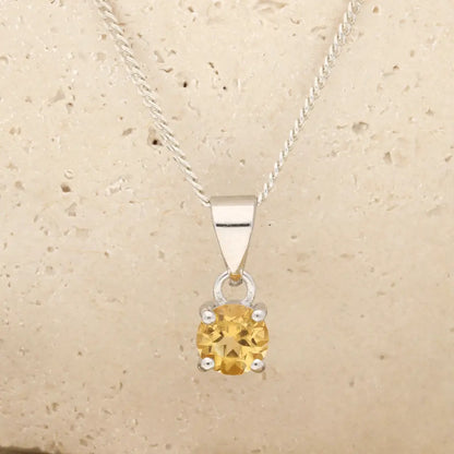 Get your Sterling Silver Citrine Solitaire Necklace online now or in store at Forever Gems in Franschhoek, South Africa