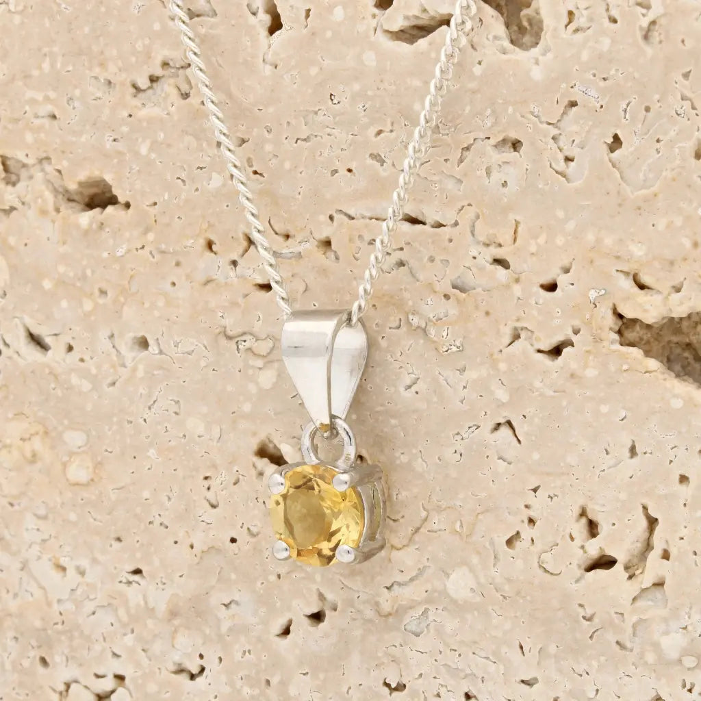 Get your Sterling Silver Citrine Solitaire Necklace online now or in store at Forever Gems in Franschhoek, South Africa