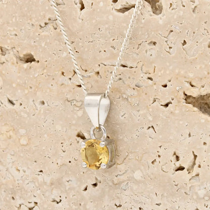 Get your Sterling Silver Citrine Solitaire Necklace online now or in store at Forever Gems in Franschhoek, South Africa