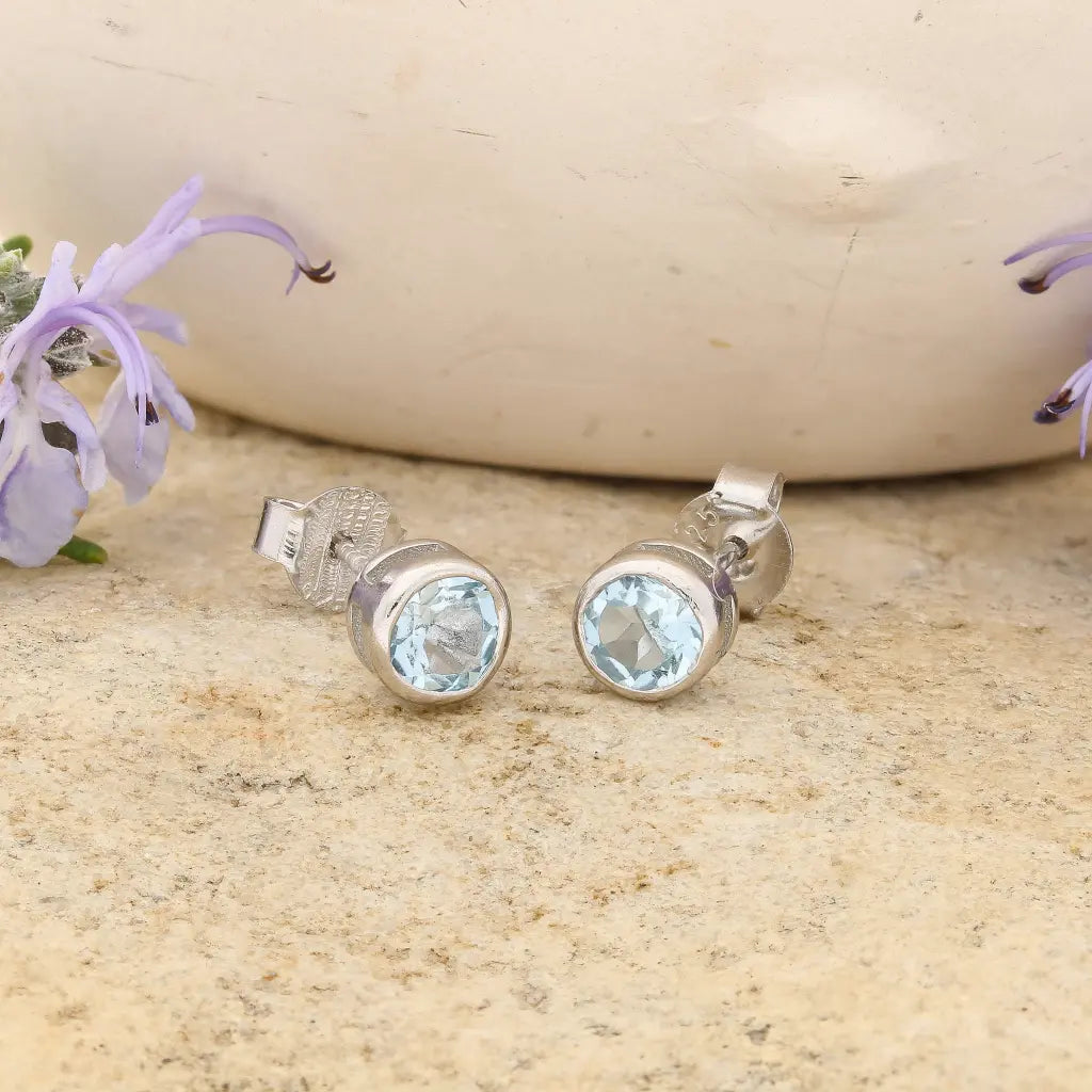 Get your Natural London Blue Topaz Stud Earrings - 925 Sterling Silver (Copy) online now or in store at Forever Gems in Franschhoek, South Africa