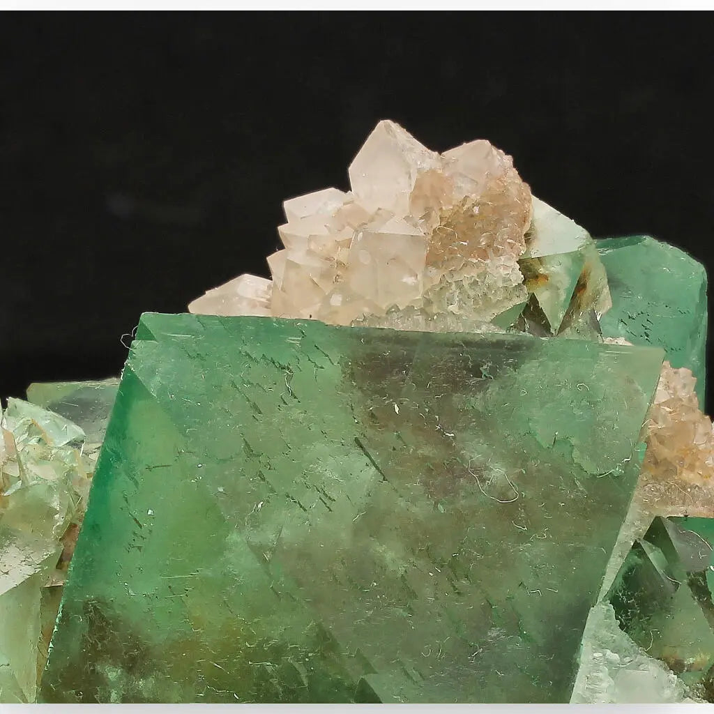 Buy your Exceptional Green Octahedral Fluorite Cluster with Quartz online now or in store at Forever Gems in Franschhoek, South Africa