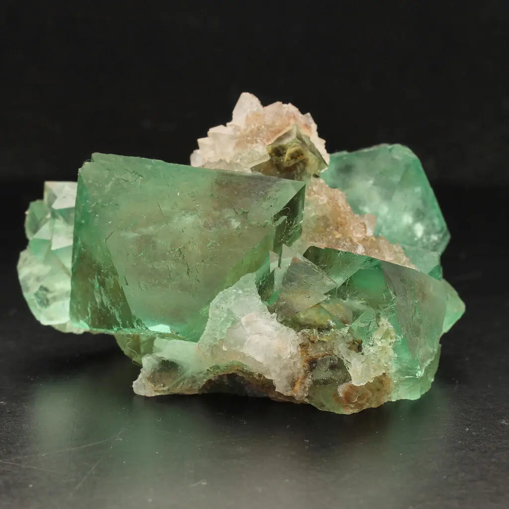 Buy your Exceptional Green Octahedral Fluorite Cluster with Quartz online now or in store at Forever Gems in Franschhoek, South Africa