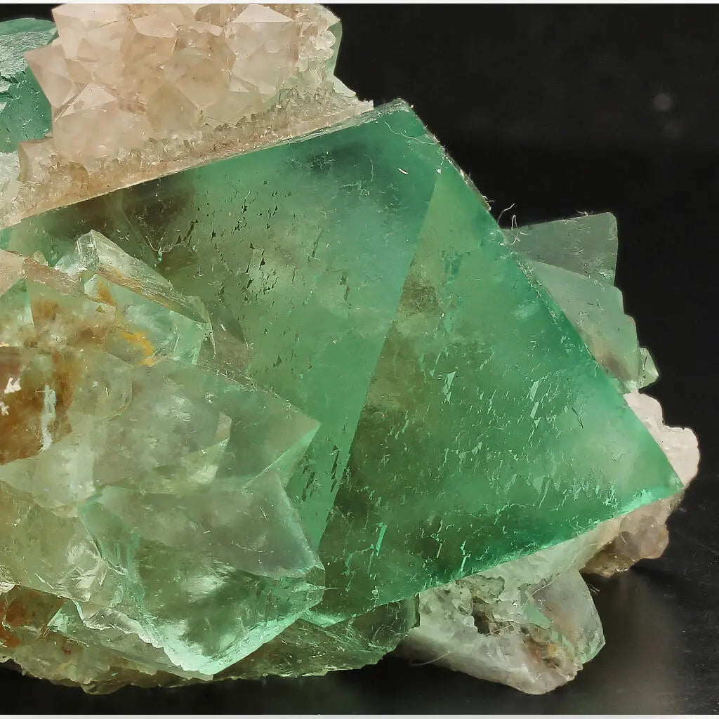 Buy your Exceptional Green Octahedral Fluorite Cluster with Quartz online now or in store at Forever Gems in Franschhoek, South Africa