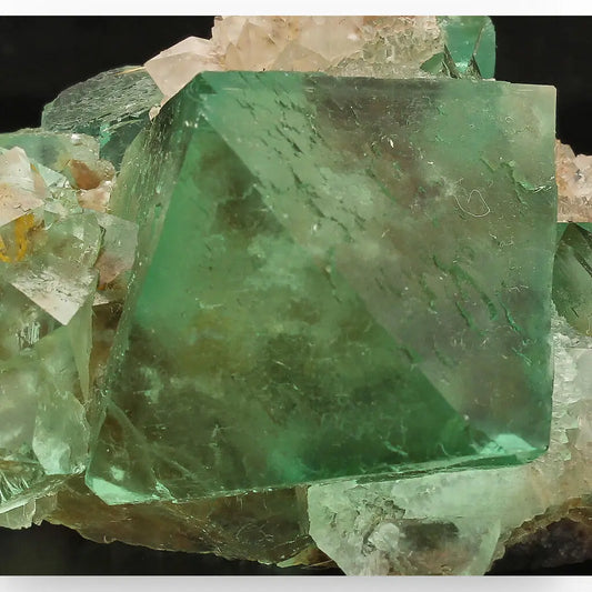 Buy your Exceptional Green Octahedral Fluorite Cluster with Quartz online now or in store at Forever Gems in Franschhoek, South Africa