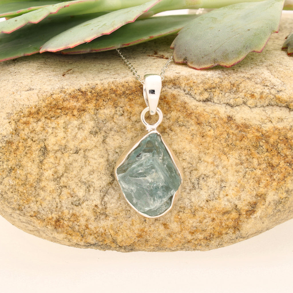 Buy your Elemental Aura Rough Aquamarine Necklace online now or in store at Forever Gems in Franschhoek, South Africa