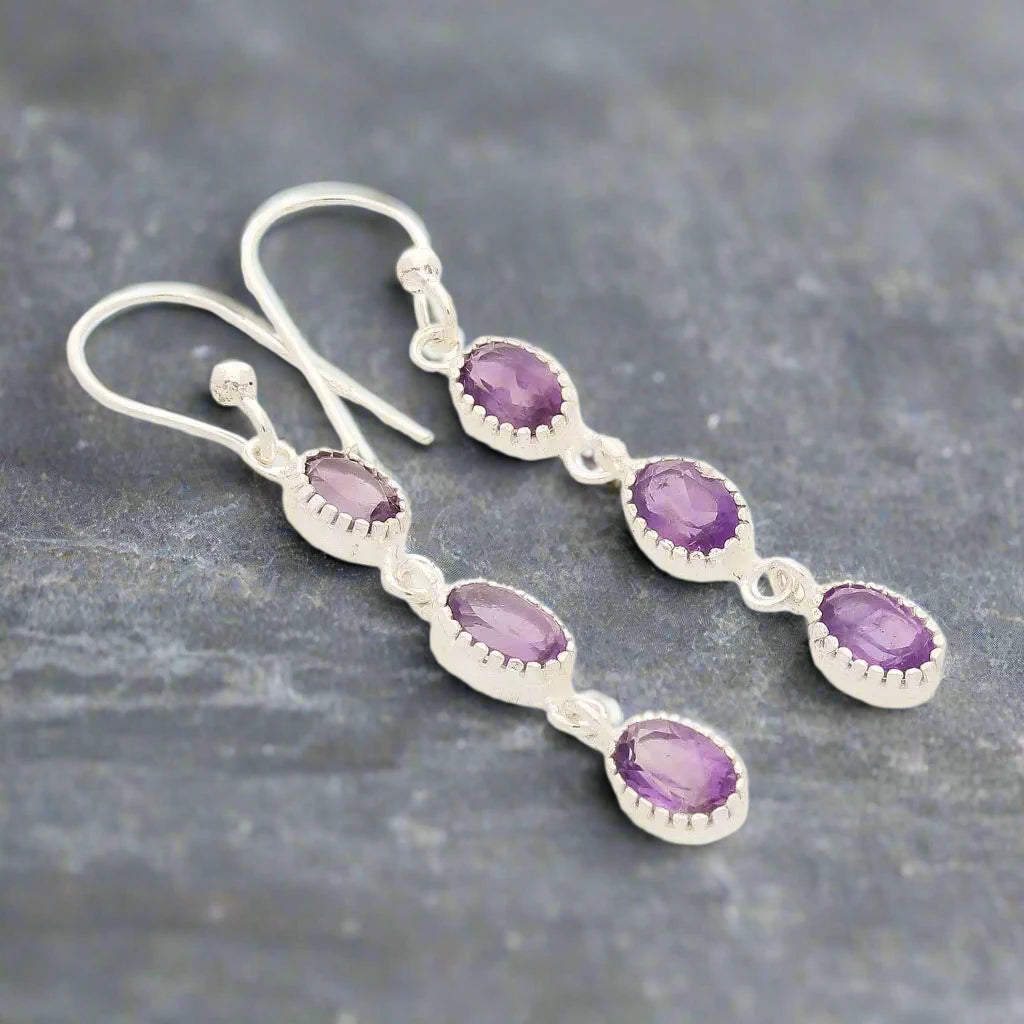 Buy your Facet Trio Earrings: Amethyst online now or in store at Forever Gems in Franschhoek, South Africa