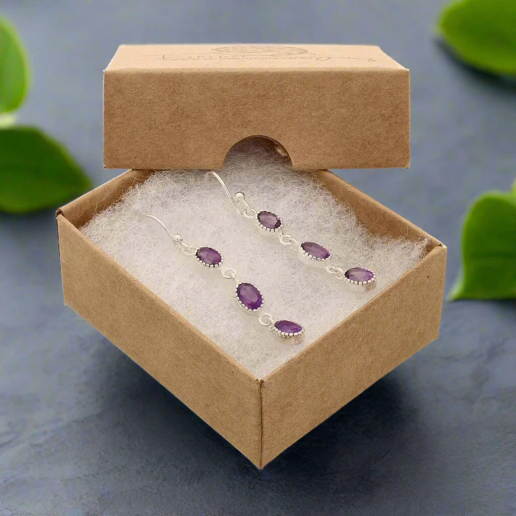 Buy your Facet Trio Earrings: Amethyst online now or in store at Forever Gems in Franschhoek, South Africa