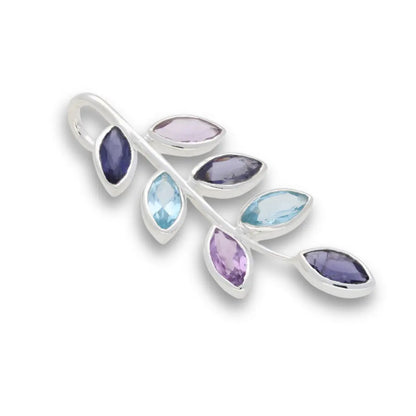 Buy your Leaf & Light Amethyst, Iolite & Blue Topaz Silver Pendant online now or in store at Forever Gems in Franschhoek, South Africa