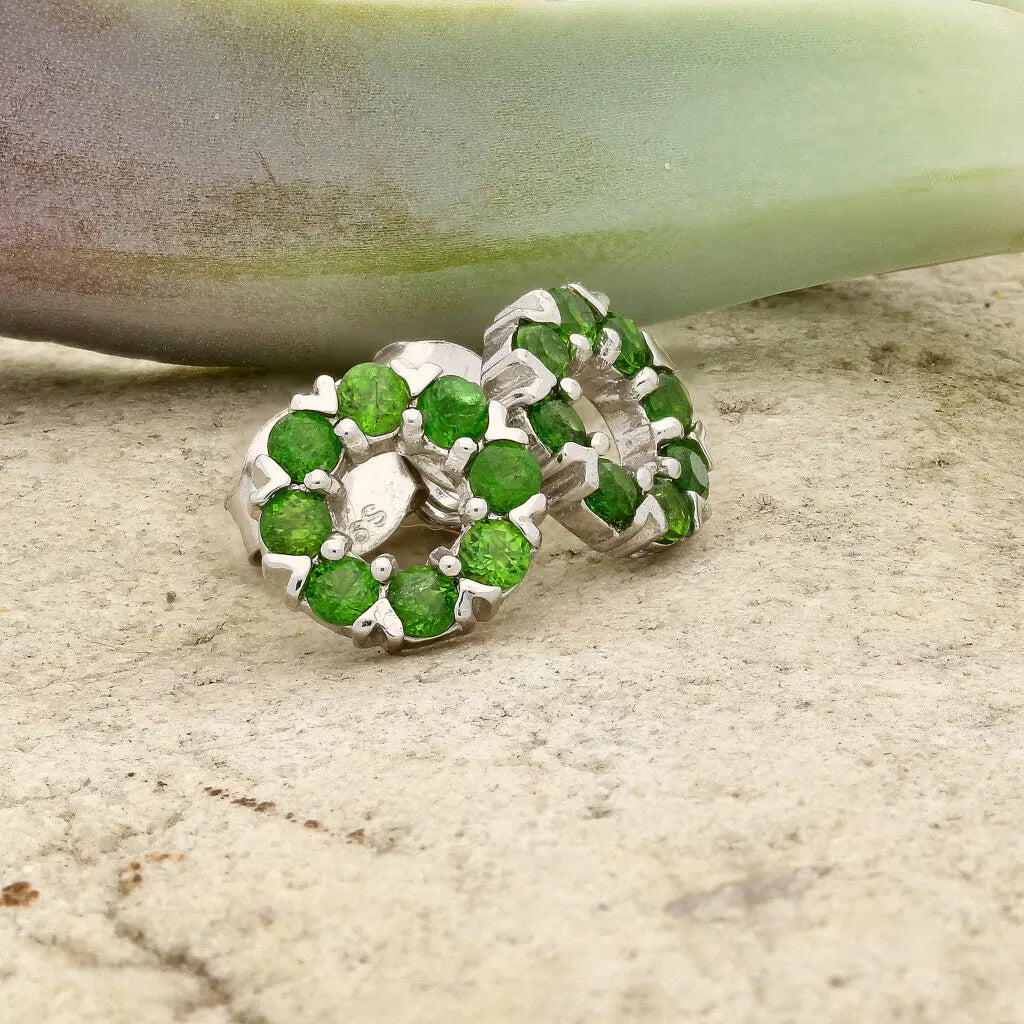 Get your Emerald Forest Sterling Silver Earrings – Featuring Vibrant Chrome Diopside Brilliance online now or in store at Forever Gems in Franschhoek, South Africa