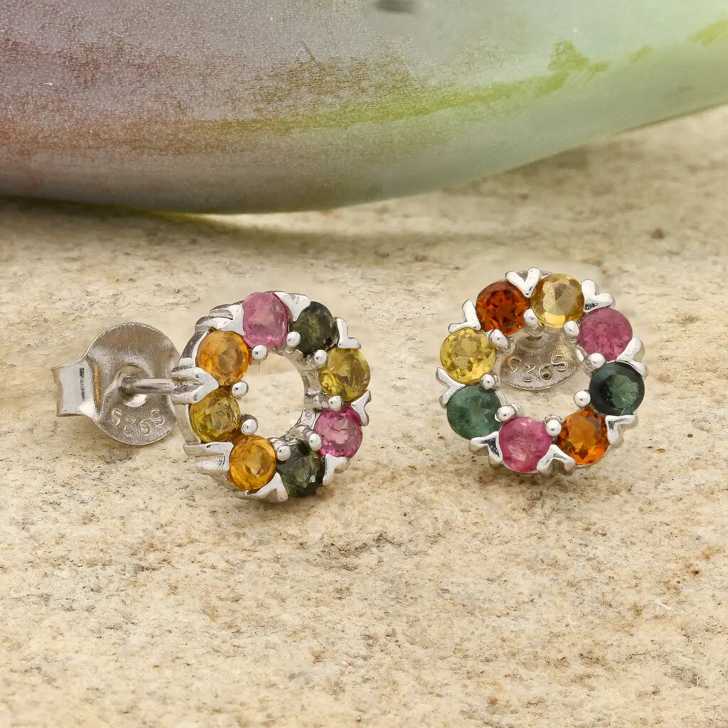 Get your Aurora Dreams Sterling Silver Earrings – A Kaleidoscope of Multi-Coloured Tourmalines online now or in store at Forever Gems in Franschhoek, South Africa