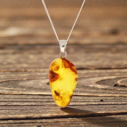 Get your Baltic Amber Insect Necklace in Sterling Silver – Ancient Life online now or in store at Forever Gems in Franschhoek, South Africa