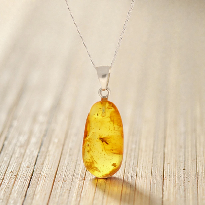 Get your Frozen in Time: Baltic Amber Insect Sterling Silver Necklace online now or in store at Forever Gems in Franschhoek, South Africa