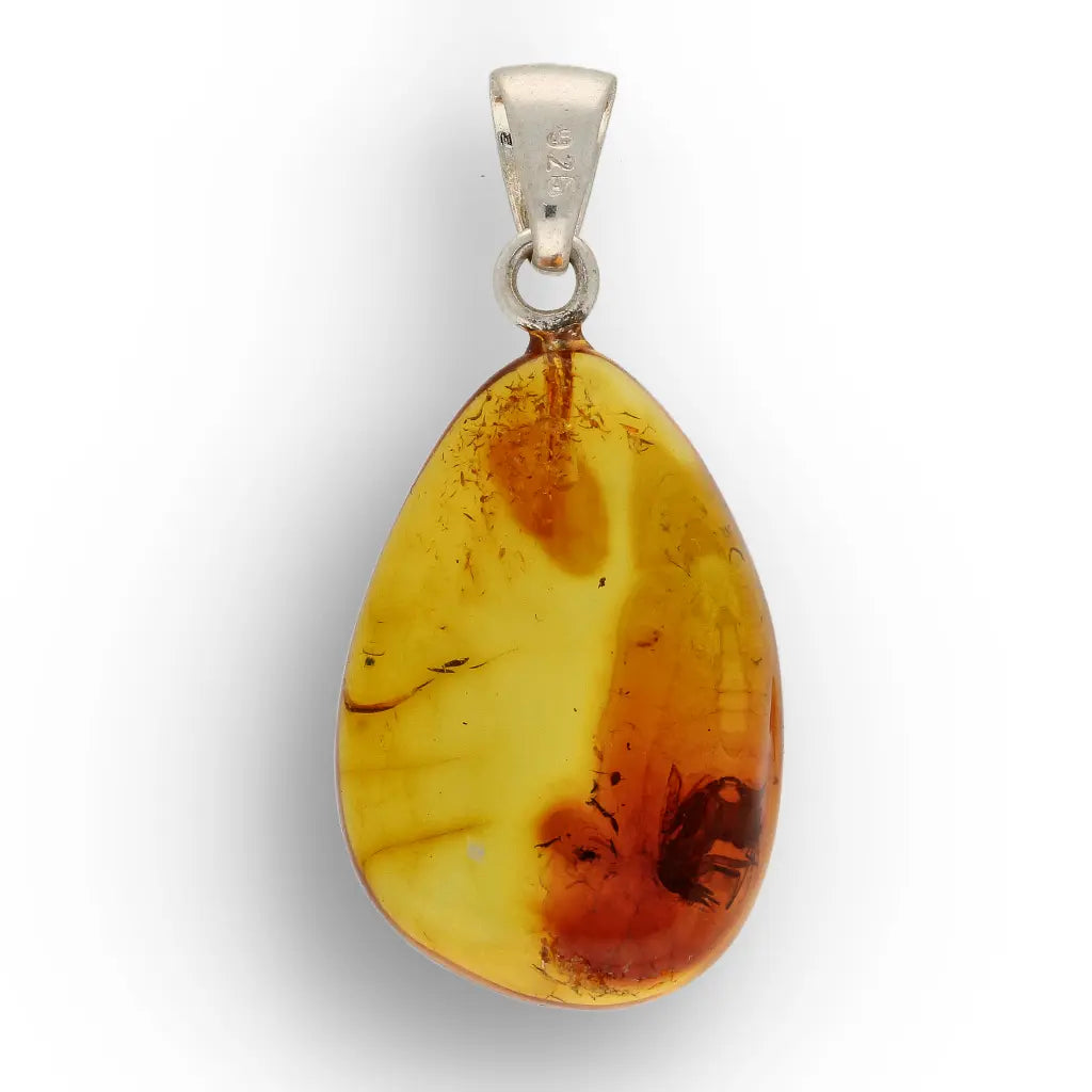 Get your Golden Time Capsule: Baltic Amber Insect Necklace in Silver online now or in store at Forever Gems in Franschhoek, South Africa