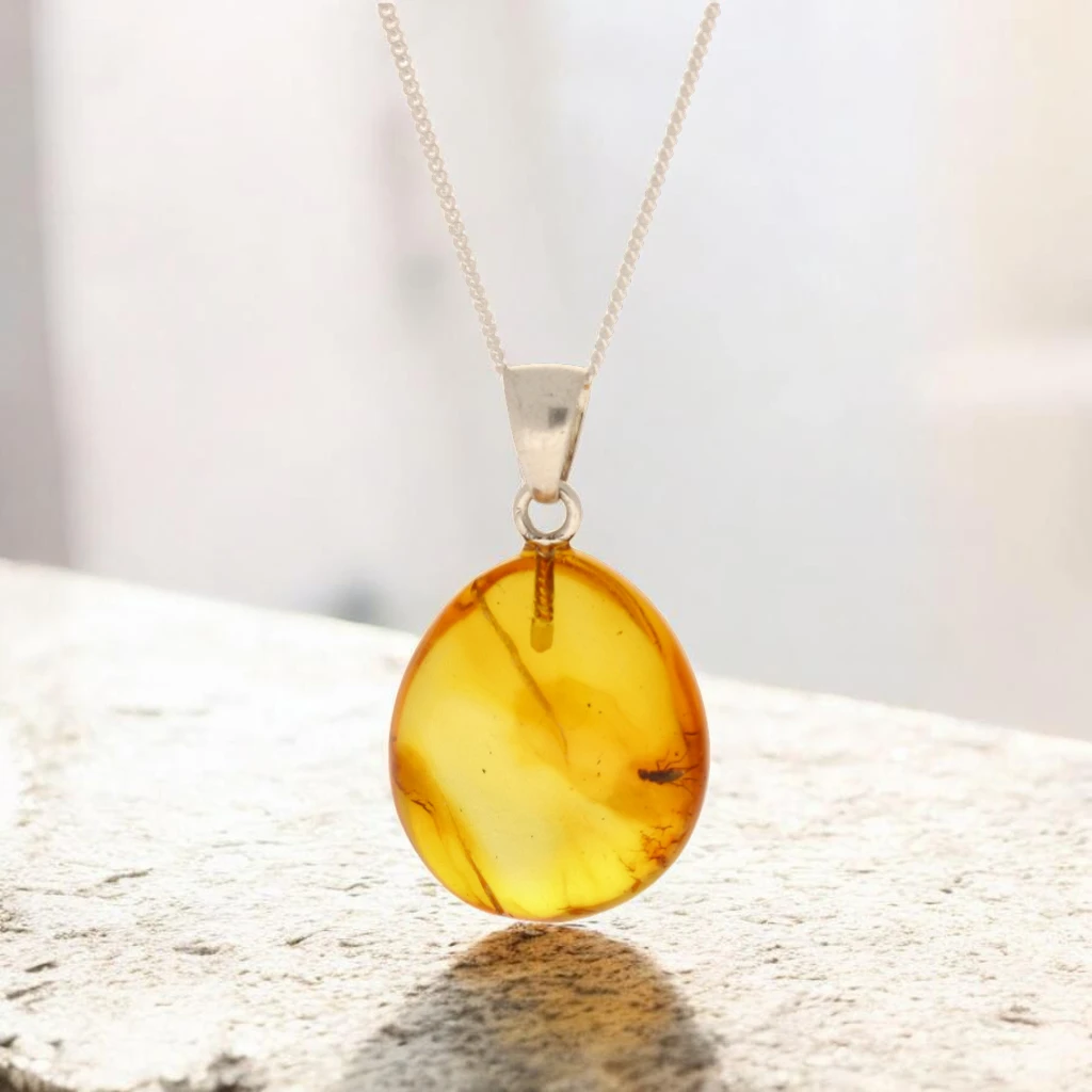 Get your Nature’s Timekeeper – Baltic Amber Insect Silver Necklace online now or in store at Forever Gems in Franschhoek, South Africa