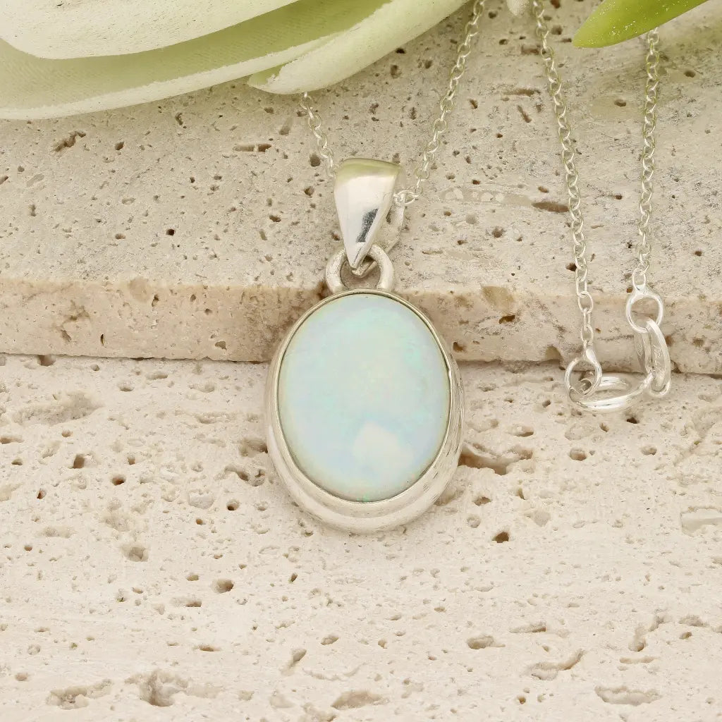 Get your Natural Ethiopian Opal Necklace in Sterling Silver online now or in store at Forever Gems in Franschhoek, South Africa