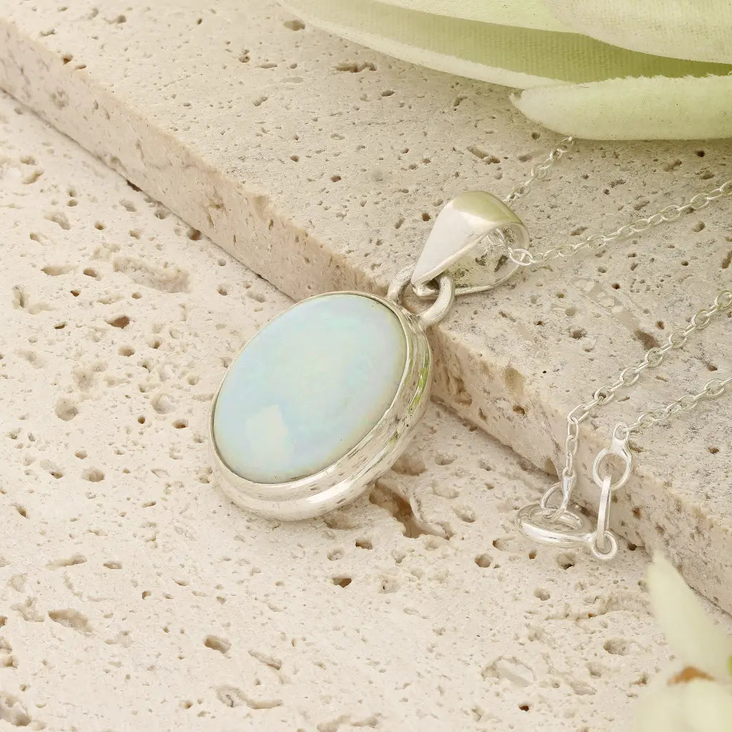 Get your Natural Ethiopian Opal Necklace in Sterling Silver online now or in store at Forever Gems in Franschhoek, South Africa