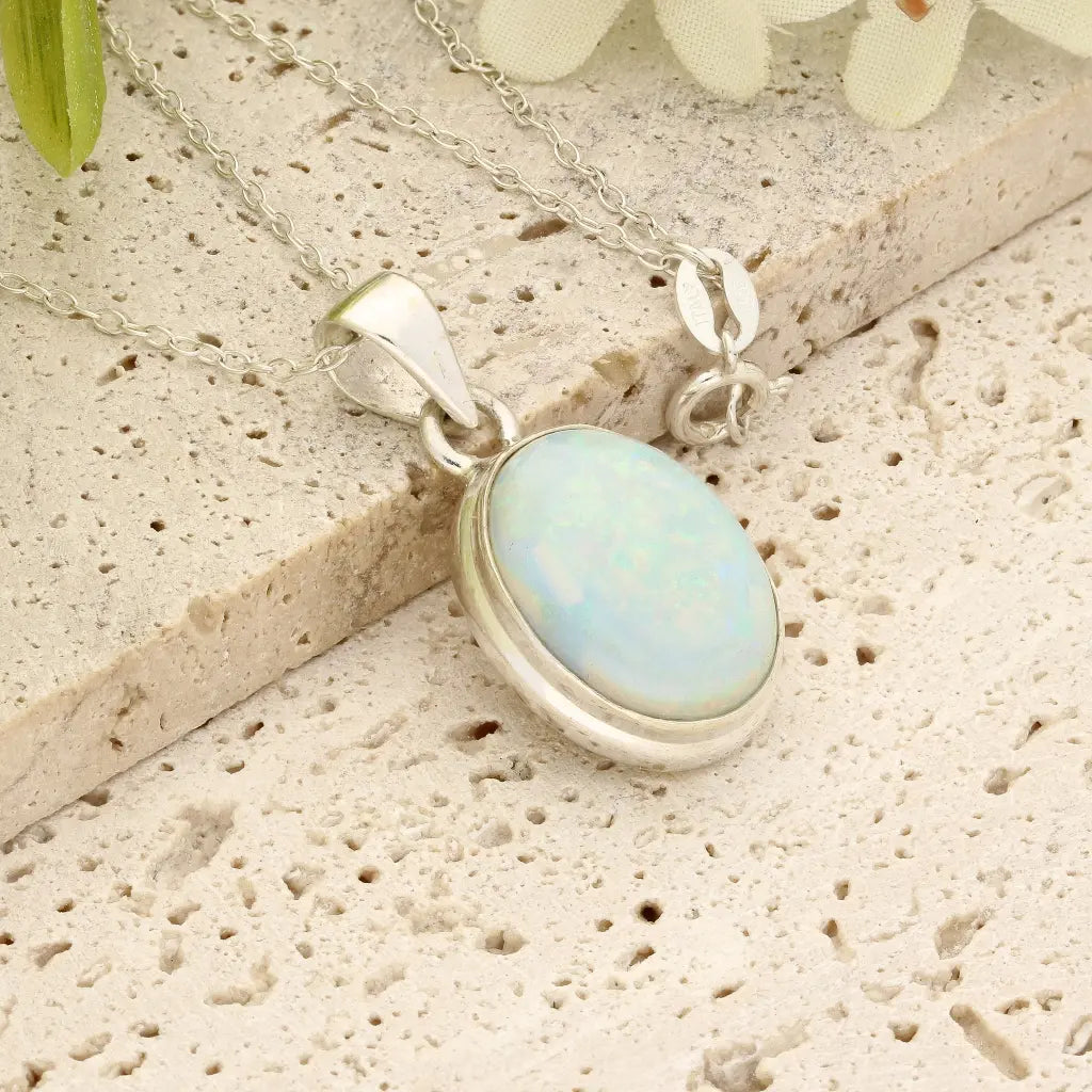 Get your Natural Ethiopian Opal Necklace in Sterling Silver online now or in store at Forever Gems in Franschhoek, South Africa