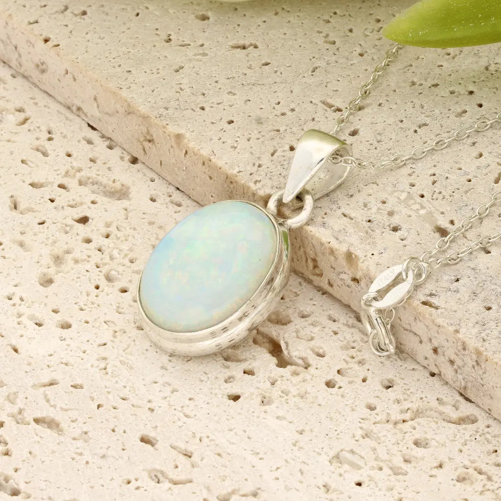 Get your Natural Ethiopian Opal Necklace in Sterling Silver online now or in store at Forever Gems in Franschhoek, South Africa