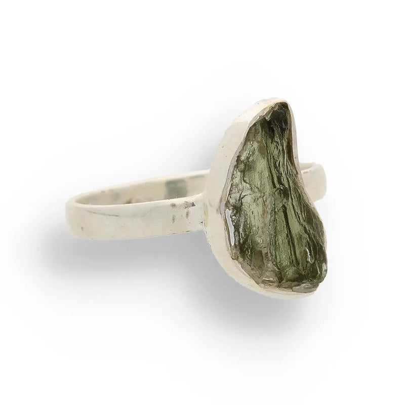 Natural Moldavite Sterling Silver Moldavite Ring Potential
