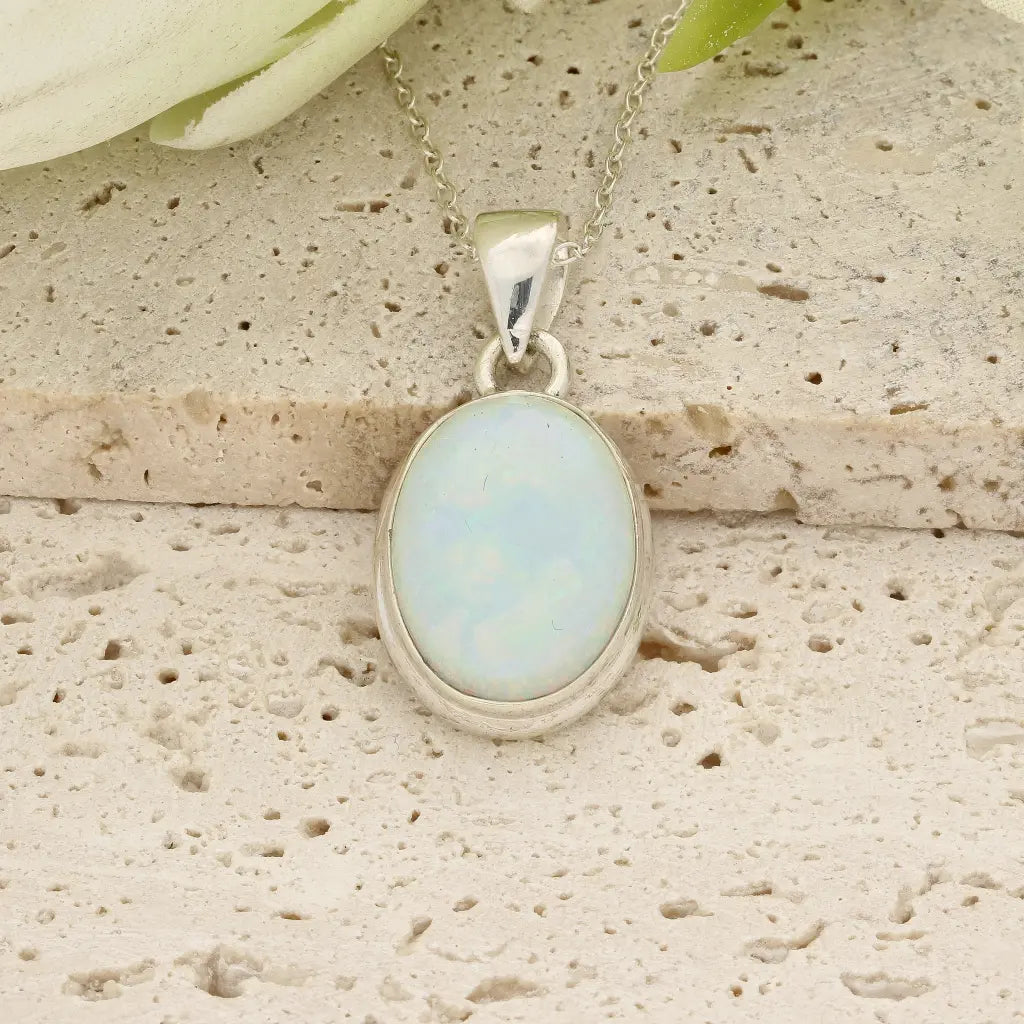 Get your Natural Ethiopian Opal Necklace in Sterling Silver online now or in store at Forever Gems in Franschhoek, South Africa