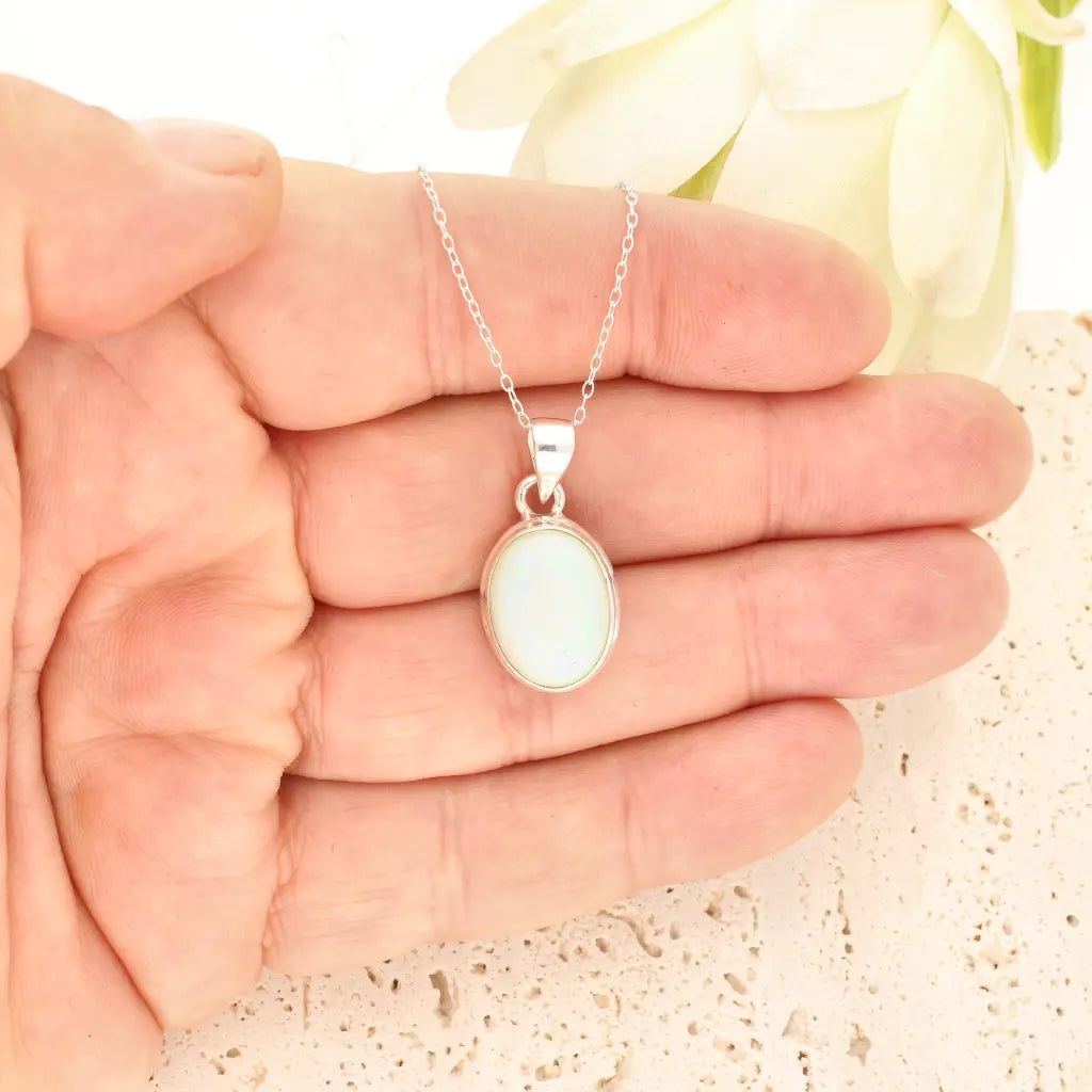 Get your Natural Ethiopian Opal Necklace in Sterling Silver online now or in store at Forever Gems in Franschhoek, South Africa