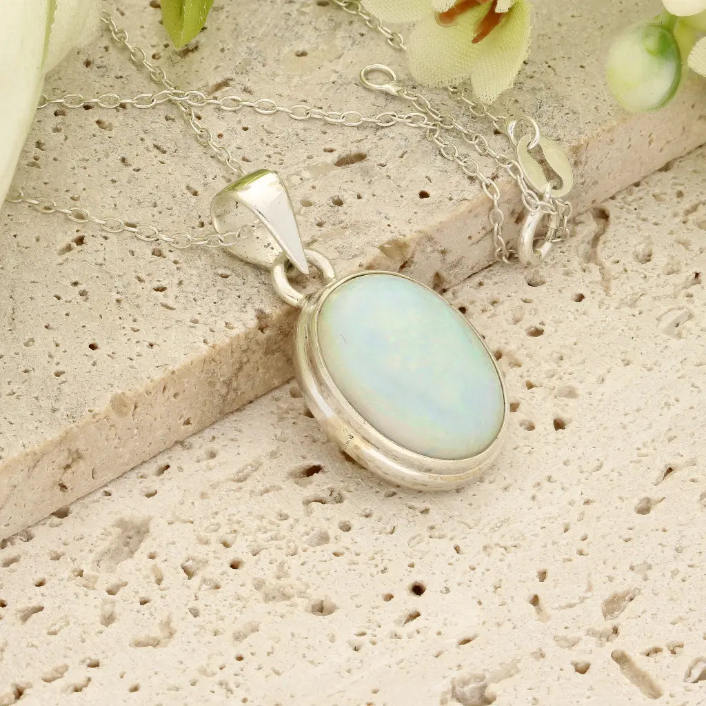 Get your Natural Ethiopian Opal Necklace in Sterling Silver online now or in store at Forever Gems in Franschhoek, South Africa