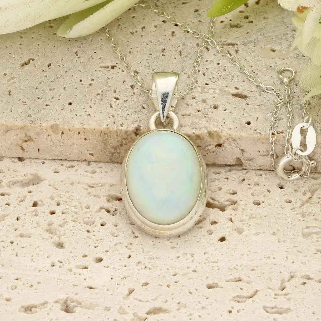 Get your Natural Ethiopian Opal Necklace in Sterling Silver online now or in store at Forever Gems in Franschhoek, South Africa