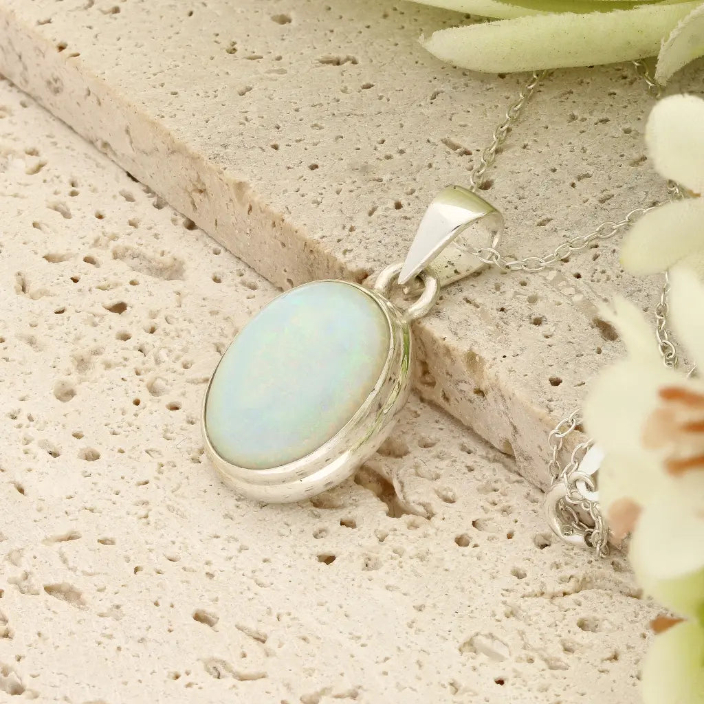 Get your Natural Ethiopian Opal Necklace in Sterling Silver online now or in store at Forever Gems in Franschhoek, South Africa