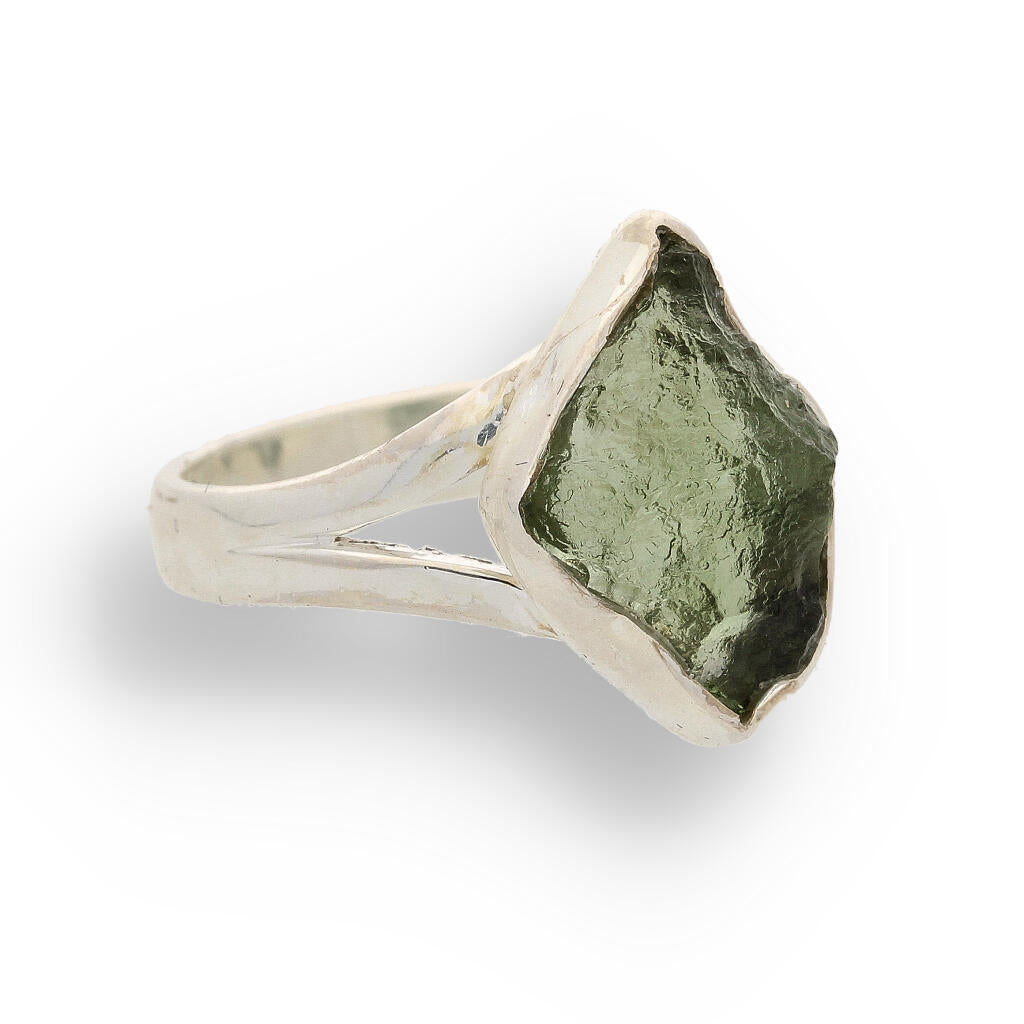 Buy your Celestial Splendor: Moldavite and Sterling Silver Ring online now or in store at Forever Gems in Franschhoek, South Africa