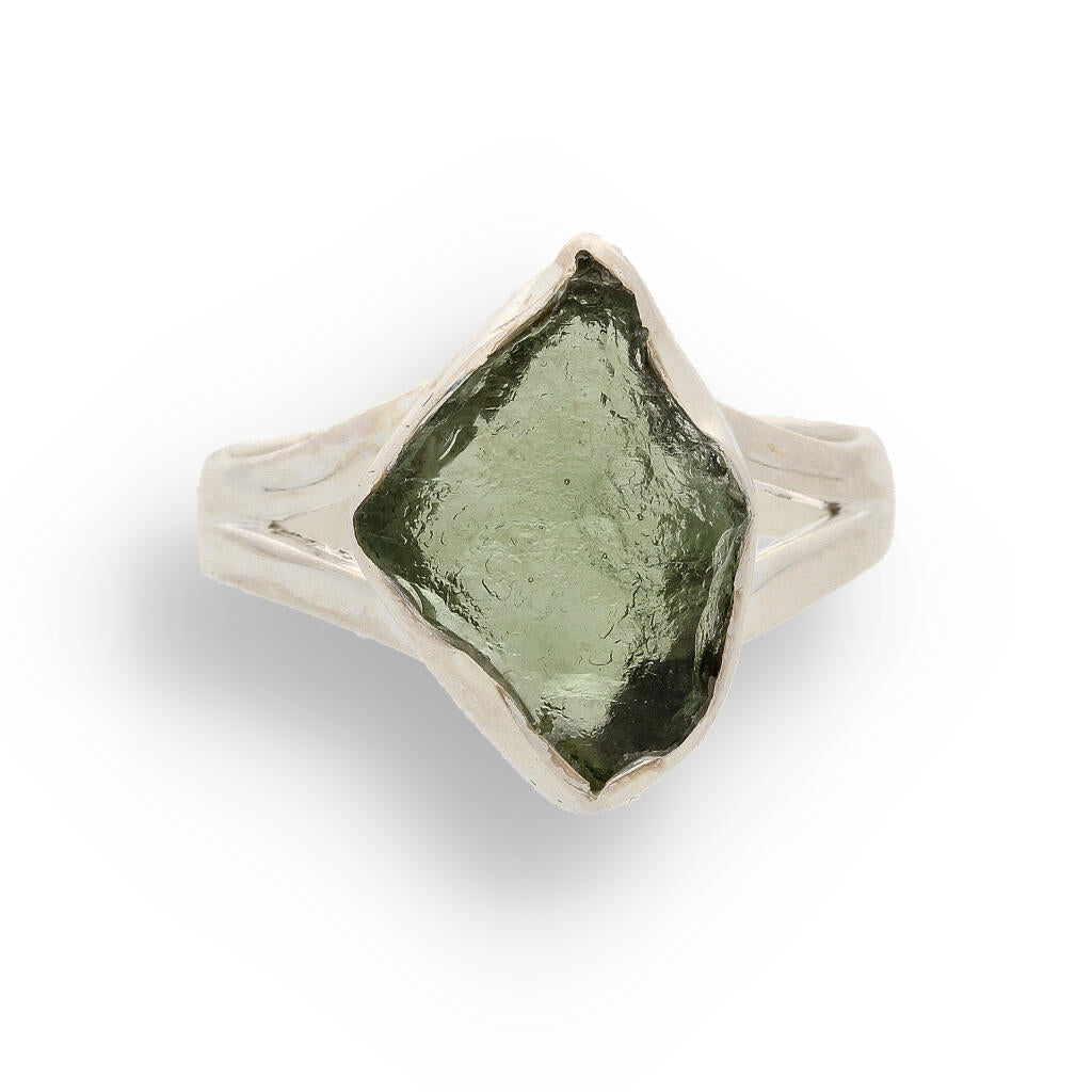 Buy your Celestial Splendor: Moldavite and Sterling Silver Ring online now or in store at Forever Gems in Franschhoek, South Africa