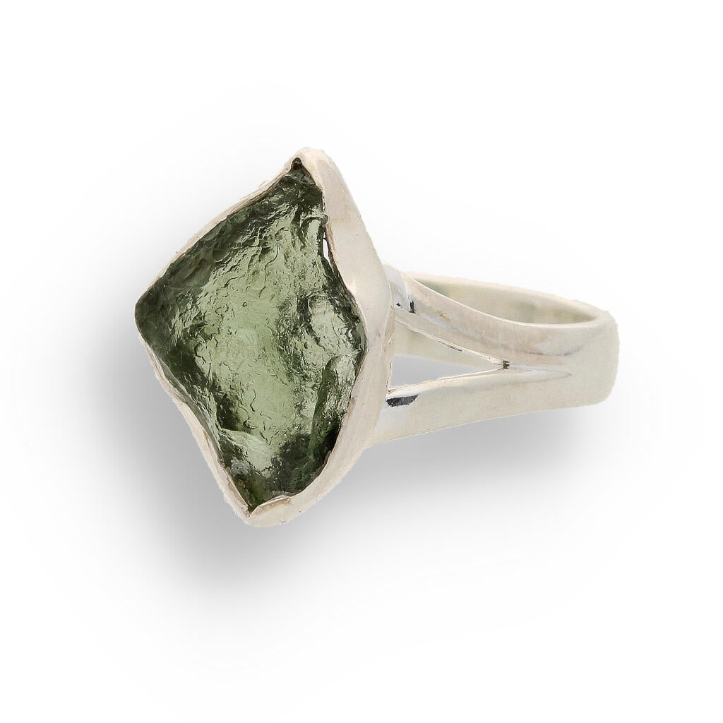 Buy your Celestial Splendor: Moldavite and Sterling Silver Ring online now or in store at Forever Gems in Franschhoek, South Africa