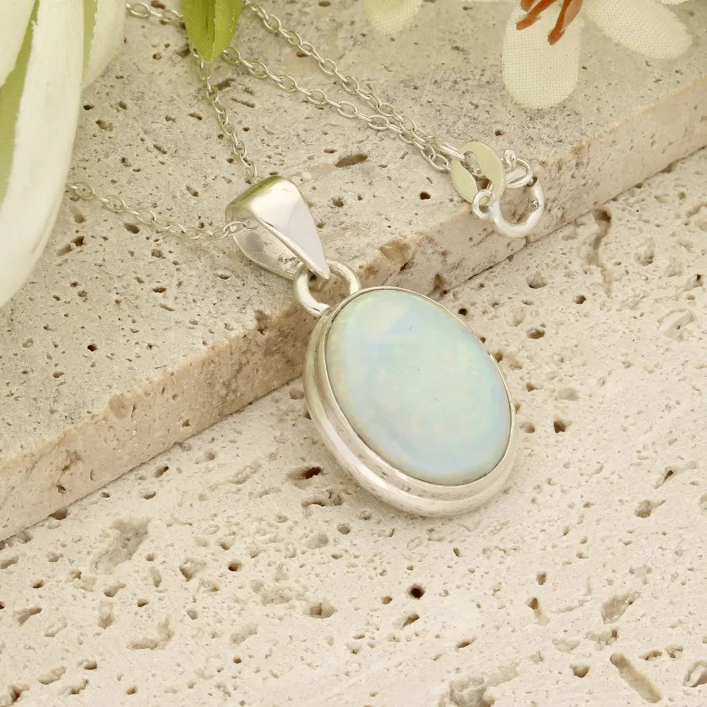Get your Natural Ethiopian Opal Necklace in Sterling Silver online now or in store at Forever Gems in Franschhoek, South Africa