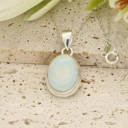 Get your Natural Ethiopian Opal Necklace in Sterling Silver online now or in store at Forever Gems in Franschhoek, South Africa
