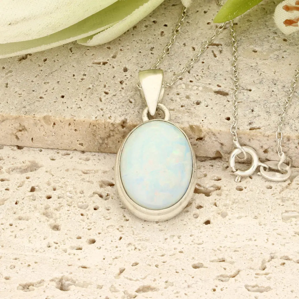 Get your Natural Ethiopian Opal Necklace in Sterling Silver online now or in store at Forever Gems in Franschhoek, South Africa