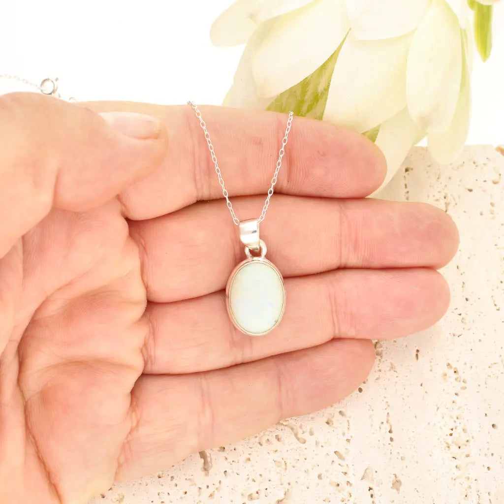 Get your Natural Ethiopian Opal Necklace in Sterling Silver online now or in store at Forever Gems in Franschhoek, South Africa