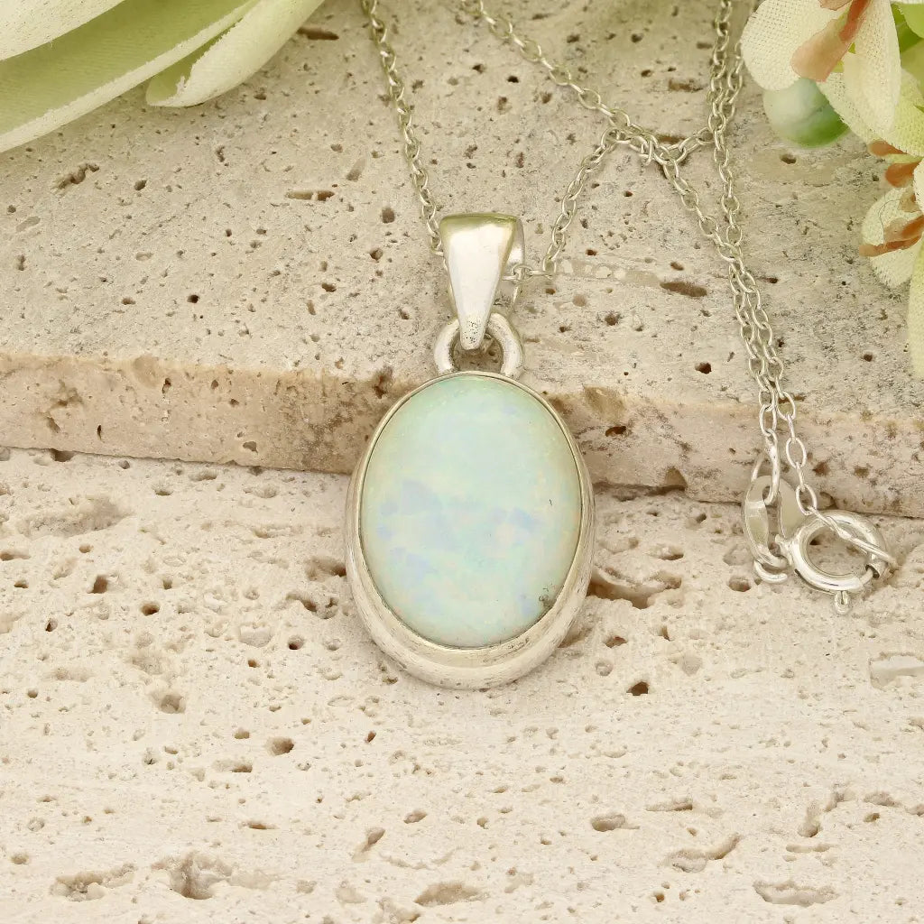 Get your Natural Ethiopian Opal Necklace in Sterling Silver online now or in store at Forever Gems in Franschhoek, South Africa