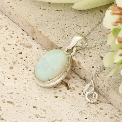 Get your Natural Ethiopian Opal Necklace in Sterling Silver online now or in store at Forever Gems in Franschhoek, South Africa