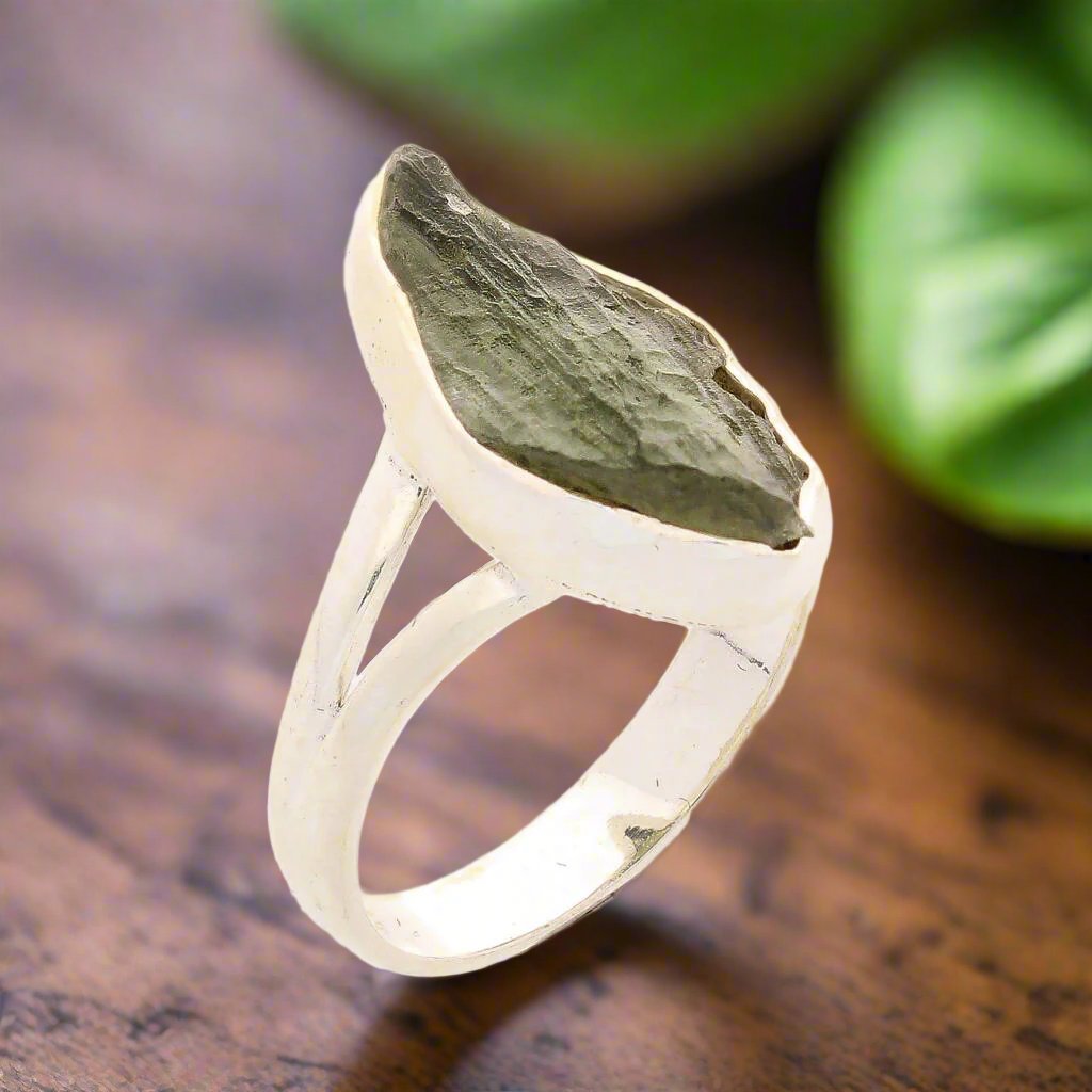 Buy your Celestial Splendor: Moldavite and Sterling Silver Ring online now or in store at Forever Gems in Franschhoek, South Africa