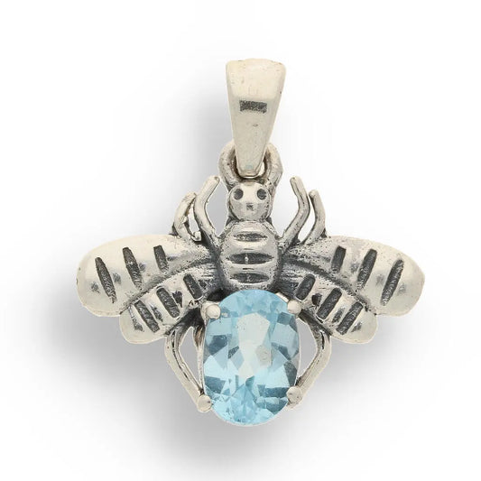 Buy your Blue Topaz Sterling Silver Pendant - Bee Brilliant!! online now or in store at Forever Gems in Franschhoek, South Africa
