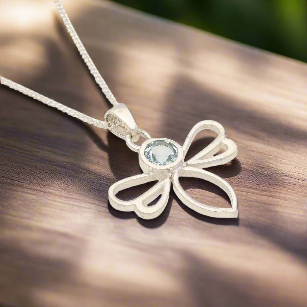 Buy your Blue Topaz Bee Pendant in Sterling Silver - Wings of Light online now or in store at Forever Gems in Franschhoek, South Africa
