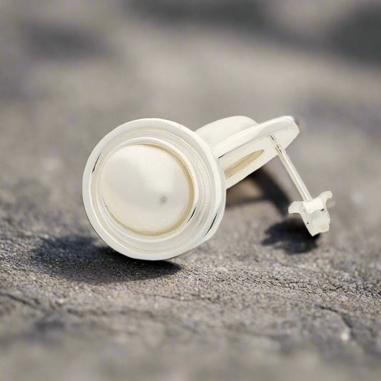 Get your Limited Edition Sterling Silver Mabe Pearl Bezel Stud Earrings online now or in store at Forever Gems in Franschhoek, South Africa
